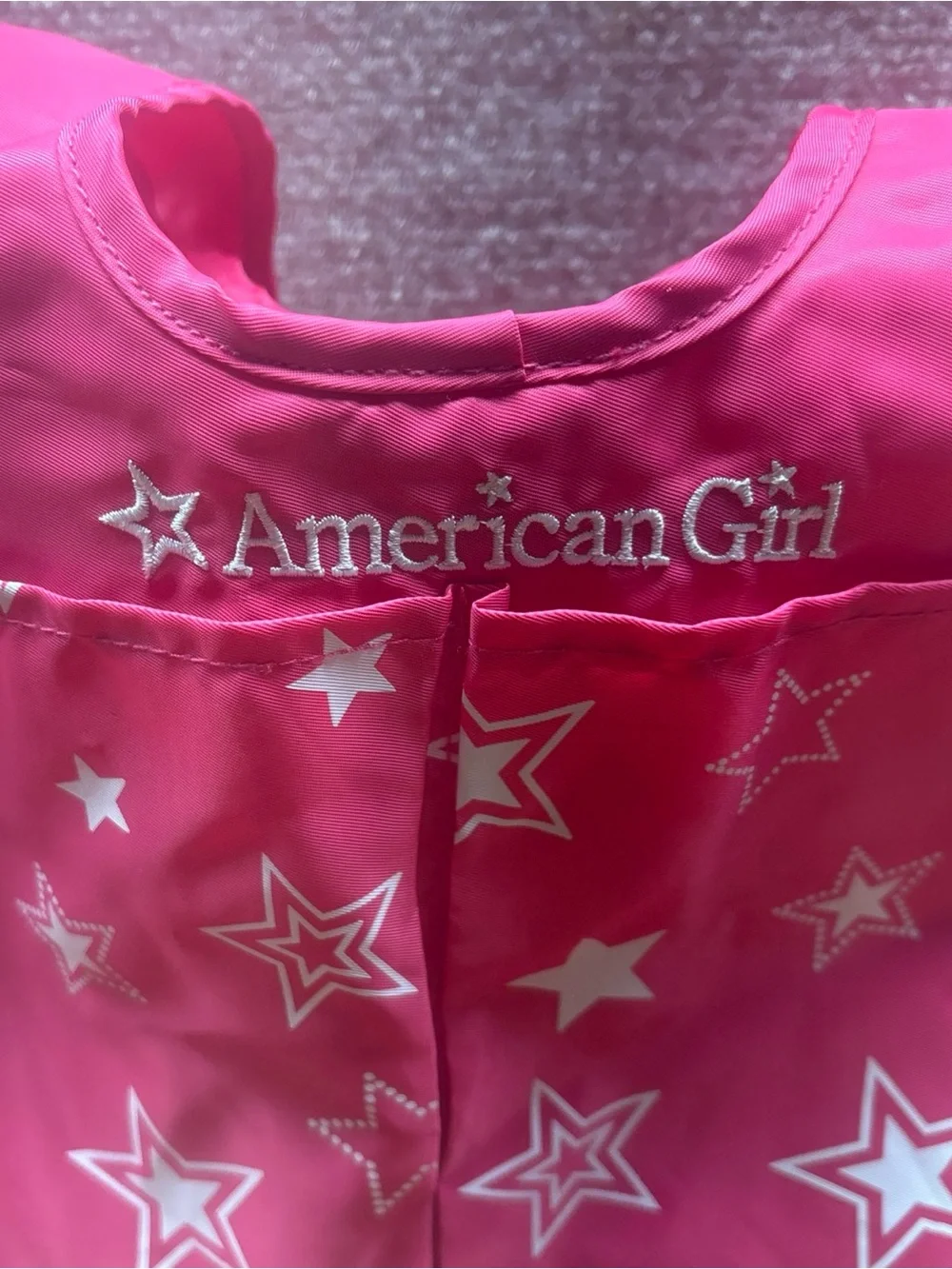American Girl Pink Star Pattern Bib